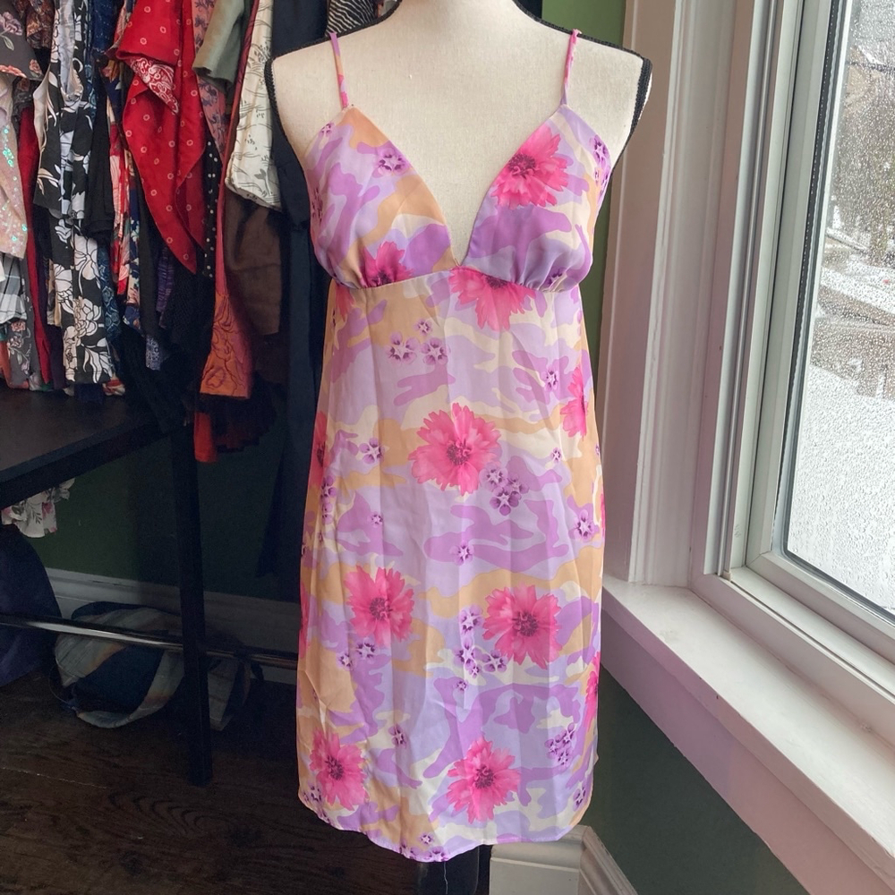 Women's Simon Dress Size L Purple Pink Floral